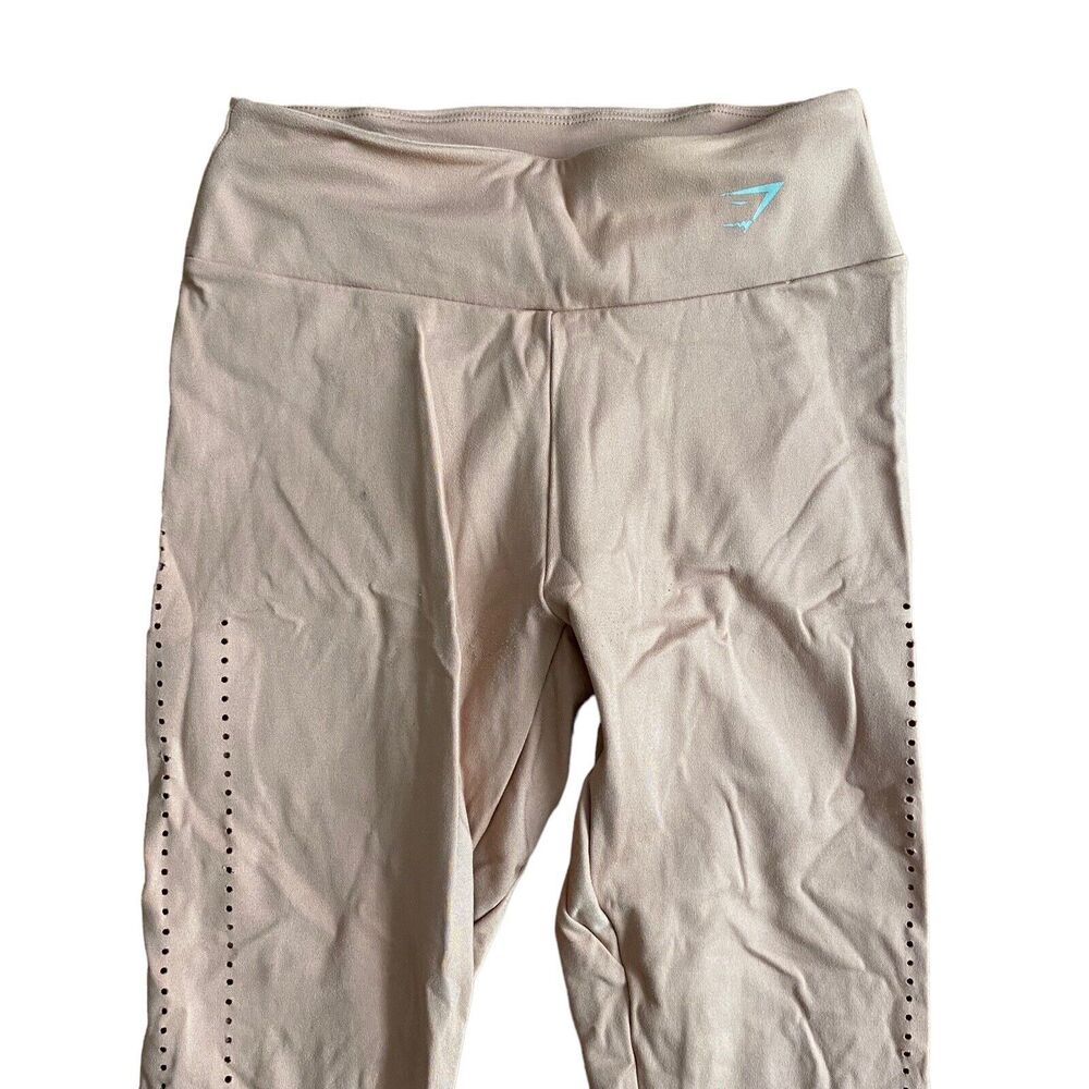 Gymshark XS Leggings Workout Activewear Eyelet Blush Pink Nude - Picture 4 of 12